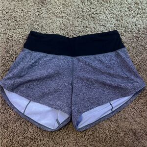 Lululemon Athletica Gray and Black Athletic Shorts lululemon speed ups!